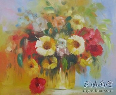 印象花卉油画 大芬村油画 手绘油画 114