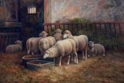 羊油画 动物油画 手绘油画 034