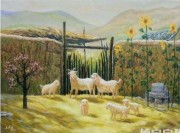 羊油画 动物油画 手绘油画 002