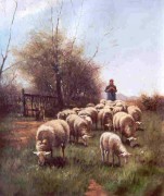 羊油画 动物油画 手绘油画 015