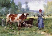 牛 动物油画 014