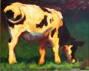 牛 动物油画 023