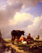 牛 动物油画 019