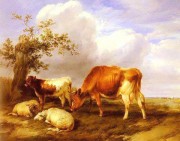 牛 动物油画 029