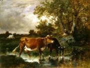 牛 动物油画 015