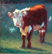 牛 动物油画 022