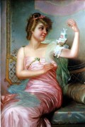 欧洲美女油画 古典人物油画 057