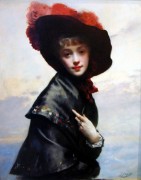 欧洲美女油画 古典人物油画 0174