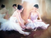 芭蕾舞人物油画 跳舞 舞蹈 油画 016