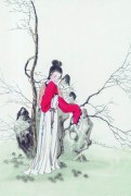 中国工笔人物油画 仕女图 112