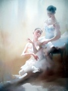 芭蕾舞人物油画 跳舞 舞蹈 油画 006