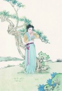 中国工笔人物油画 仕女图 108