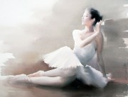 芭蕾舞人物油画 跳舞 舞蹈 油画 012