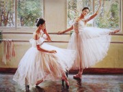 芭蕾舞人物油画 跳舞 舞蹈 油画 046