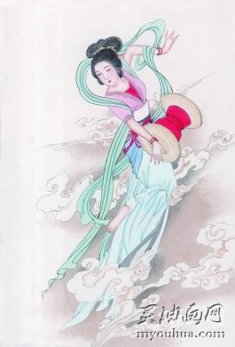 中国工笔人物油画 仕女图 084