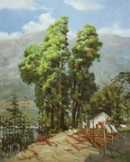印象风景油画 中国风格油画284