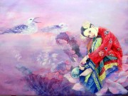 中国人物油画 乐器油画 大芬村油画 122
