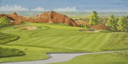 草地 写实风景油画 高尔夫球场油画 glf026