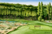 草地 写实风景油画 高尔夫球场油画 glf033