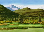 草地 写实风景油画 高尔夫球场油画 glf034