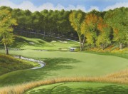 草地 写实风景油画 高尔夫球场油画 glf024