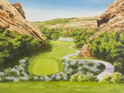 草地 写实风景油画 高尔夫球场油画 glf029