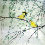 工笔花鸟油画  中国风格油画044