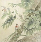 工笔花鸟油画  中国风格油画046