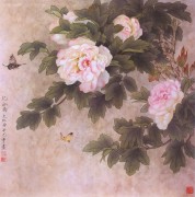 牡丹花 工笔画 中国花鸟油画 163