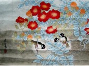 工笔花鸟油画 中国风格油画 105