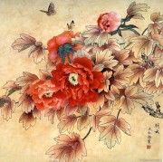 牡丹花 工笔画 中国花鸟油画 165