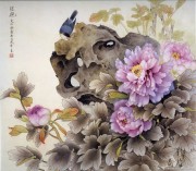 牡丹花 工笔画 中国花鸟油画 166