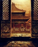 中国风格建筑油画 中式庭院 017