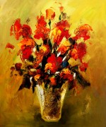 印象静物花卉油画  029