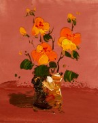 印象静物花卉油画  058