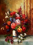 印象静物花卉油画  038
