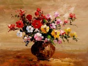 印象静物花卉油画  021