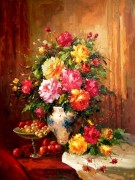 印象静物花卉油画  036