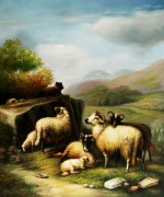 动物油画 羊 古典油画 040