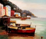 印象大海景油画 帆船油画 105