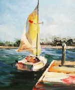 印象大海景油画 帆船油画 103