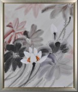 装饰花卉油画 抽象荷花油画109