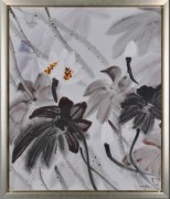 装饰花卉油画 抽象荷花油画105