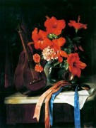 小提琴 古典静物油画 大芬村油画 074