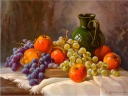 葡萄静物油画 餐厅水果油画040