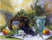 葡萄静物油画 餐厅水果油画036