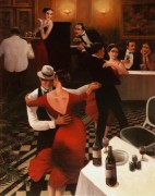 酒吧油画 现代舞蹈人物油画017