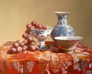 静物和葡萄油画 水果油画087