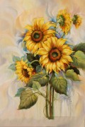 向日葵花卉油画 手绘油画 大芬村油画038