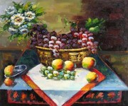 水果静物油画 餐厅油画 123